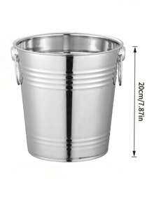 1 Piece Household & Commercial Stainless Steel Ice Bucket, Not Easy To Deform, Double Handles For Easy Carrying, Smooth And Easy To Clean, Suitable For Storing Ice And Chilling Red Wine And Champagne In Bars And Family Gatherings - View 10