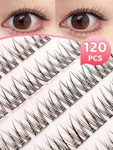 Glue-Free Fish Tail False Eyelashes, C Curl, 10-12mm Mixed Length, 120 Clusters Korean Style, Natural Eye Tail Extension, No Glue Needed, DIY Segmented Application, Save Makeup Time, Easy To Use, Suitable For Beginners, Flexible Realistic Eyelashes, Reusable, Perfect For Shopping, Dating, Holidays, Photoshoots, Great Holiday Gift For Best Friend Or Girlfriend - C - View 3