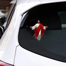 Sacred Jesus Figure Car Sticker, Faith Themed Christian Vinyl Decal For Car Side Door Rear Trunk, Spiritual Gift For Believers - Jesus Sticker - View 6