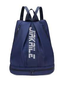 1pc Sports Training Bag, Swimming & Fitness Backpack, Large Capacity Portable Travel Shoulder Bag, Outdoor Beach Drawstring Backpack, Lightweight School Bag, With Independent Shoe Compartment And Side Mesh Pockets, Adjustable Shoulder Straps, Waterproof Fabric - Multicolor - View 15
