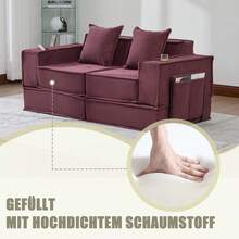 Modern Sofa Bed Frame Beige 2 Seat - 勃根地雙座 - 查看 4