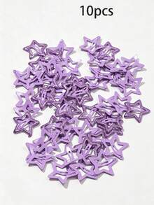 10pcs Women's Purple Star Fashion Basic Hair Clips - Purple - View 6