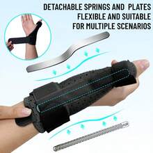 1pc Adjustable Thumb Wrist Support, Dual Spring And Plate Support, Stabilizes Thumb, Breathable Mesh Fabric Hand Protection, Suitable For Sports, Basketball, Badminton, Unisex, One Size, Left/Right Hand Compatible, Black/Grey - Multicolor - View 9