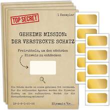 Secret Mission Treasure Hunt Scratch-Off Cards, Party Invitation Cards, Agent Theme Treasure Clue Cards With Scratch-Off Stickers To Reveal Hidden Locations, Suitable For Theme Parties, Adventure Card Party Interactive Props - Multicolor - View 7