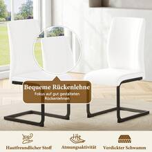 Dining Chair Black Made Of Metal For Kitchen And Dining Room - 黑與白 - 查看 6