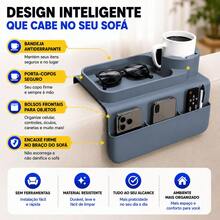 Bandeja Organizador De Sofá Apoio De Braço De Silicone Isolamento Térmico Dobrável Porta Copos Envio Imediato Suporte - Multicolorido - Visão 5