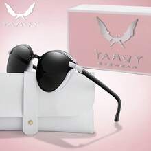 TAMWY Women Fashionable Cat Eye Sunglasses, Metal Frame Fashion Shades UV Protection Eyewear For Beach Travel Daily Outfit With Storage Box - Multicolor - View 4