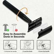 Matte Black Double Edge Safety Razor (Blades Not Included); Unisex, Reusable, Suitable For Home And Travel - Multiple Styles - View 4