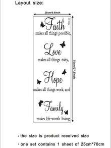 1pc Quote Wall Stickers Home Decoration Wall Sticker, Decor For Living Room, Class Room, Back To School Supplies, Stickers, Wall Decal, Vinyl Decal For Home Decorations, Spring Decoration Items Refresh Your Home, Rama Decoration Stickers Gifts Birthday Graduation - Black - View 6