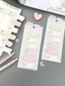 120pcs/Pack Cute Cat Shaped Index Sticky Notes, Adorable Highly Attractive Label Memo Stickers For Students, Directory Classification Markers, Message Notes, INS Style Cartoon Memo Paper, Student Message Classification Directory Stickers, Index Tabs, Reusable Sticky Notes - one-size - View 2