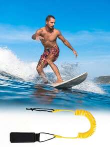 1Set Sup Board Foot Leg Rope Practical Coiled Surfboard Leash Elastic Surfing Stand UP Paddle Board Ankle Leash Surfing Accessories - 彩色 - 查看 4