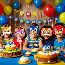 Sega Cartoon Party Mask, Anime Periphery Paper Mask, Anime Figure Hedgehog Image For Cosplay Props Festival Party Birthday Party Decortaions - View 3