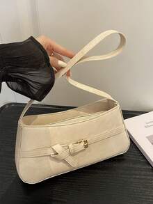 Bolso de hombro elegante para mujer, bolso de mano de gran capacidad, bolso cruzado, diseño versátil de moda para el trabajo, estilo de lujo de nicho de alta gama, impermeable, resistente al desgaste y duradero, bolso cruzado para mujer, accesorio esencial a juego - Blanco - Ver 1