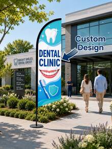 Custom Outdoor Activity Banner, Square Beach Flag, Advertising Roadside Display Sign, Suitable For Corporate Outdoor Promotion And Traffic Diversion, Eye-Catching Banner, Vibrant Colors. (Banner Only) - Multicolor - View 2