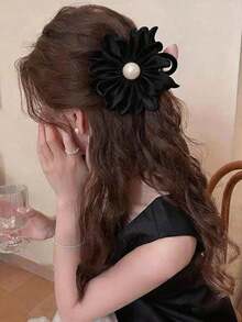 3件裝甜美優雅布藝珍珠花夏季清新高端髮夾 - 彩色 - 查看 11