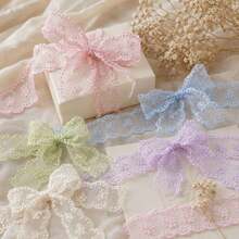 1碼甜美刺繡蕾絲緞帶蝴蝶結 DIY 裝飾飾邊，適用於衣飾、禮品包裝、手工藝品（寬4cm） - 花邊緞帶 - 查看 3