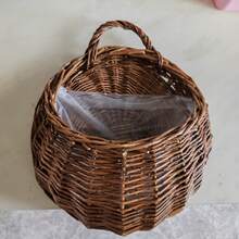 Ins Style Pastoral Wall Hanging Planter, Woven Wall Hanging Basket - Original Design Handmade Decorative Item, Hanging Woven Wall Hanging Basket With Protective Material, For Hands, Home Decor, Suitable For Patio, Living Room, Bedroom - Wall-mounted - View 14