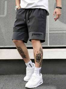 Men's Lightweight Shorts, Outdoor Casual Fashion Sports Quick-Dry Printed Bermuda Shorts For Summer - Black - View 1