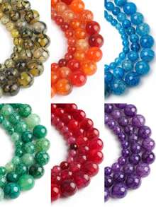 1 Strand Natural Dragon Pattern Agate Beads DIY Round Beads Multicolor Optional For Bracelet Or Necklace Making 6mm 8mm 10mm - Dragon Agate - View 11
