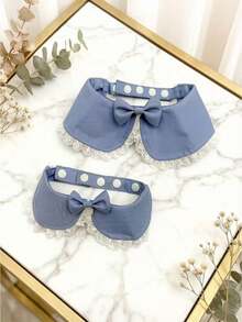 1pc Adjustable Bow Tie Collar For Dogs And Cats, Puppy Bow Tie Collar, Lace Bow Tie, Pet Cat Holiday Wedding Decoration Accessory, Suitable For Small And Medium Dogs - Multicolor - View 5