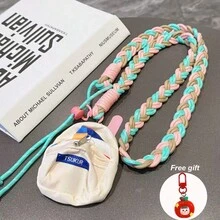 2件/1件 女款長款斜跨手機掛繩 便攜迷你收納包 戶外旅行購物防丟 鑰匙耳機硬幣收納手機殼吊飾肩帶 多功能新款，適合作為家人朋友的生日與節日禮物，手機吊飾配件，智慧型手機腕帶，智慧型手機保護殼掛繩，鑰匙圈，萬聖節 - 彩色 - 查看 18