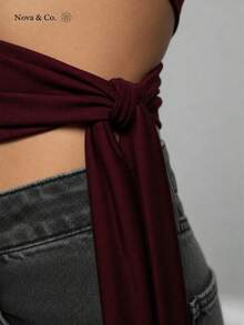 Women Tops - Burgundy - View 3