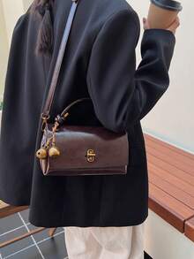 Fashionable And Versatile Handbag, Elegant And High-End Texture Shoulder Crossbody Bag, Exquisite Pendant, Suitable For Shopping, Commuting - Coffee - View 3