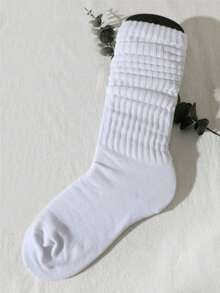 10/5/3/1 Pair Women's Solid Color Casual Socks, Knee-High Socks, Slouch Socks, Mid-Calf Socks, Tights, All-Season, Boot-Style, Knitted Socks, For Gifts To Friends And Family - Multicolor - View 2