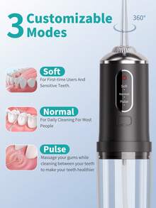 Portable Water Flosser, 3-Level Intensity Professional Electric Floss Cleaner, Suitable For Sensitive Gums, Braces And Orthodontics, 30-Day Battery Life Wireless Cordless - 彩色 - 查看 3