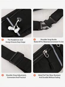 Unisex Ultra-Thin Waterproof Running Waist Bag, Running Belts With Built-In Expandable Multi-Zipper Independent Compartments, Side Reserved Earphone Cable Outlet, Breathable Sweat-Proof Waterproof Fabric, Lightweight No Burden Feeling, Suitable For Running, Fitness, Gym Training, Marathon Events, Outdoor Cycling, Mountain Hiking, Short Trips, Daily Commute And More, Unisex Multi-Functional Fitted Phone Storage Waist Bag - Multicolor - View 8
