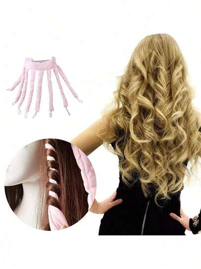 1pc Heatless Curling Rod With 8 Rods, Soft Curling Headband For Women, Create Voluminous Big Waves And Overnight Curls Without Heat, Soft Satin-Feel Foam Easy To Use And Clean, Perfect Gift For Women Friends On Holidays, Birthdays And Anniversaries, Hair Curling Tool For Home, Sleep, Travel, Office, Campus, Beauty Salon And Hair Salon, Hair Styling Set, Curling Rod, Hair Styling Tool, Bathroom Accessory, Makeup Tool, Women Hair Accessory - Optional 1pc Headband For Matching Use