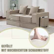 Estructura de sofa cama Beige 2 Asientos - Caqui de 2 plazas - Ver 4