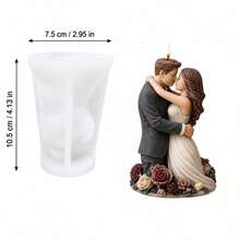 Aesthetic Lovers Embrace Silicone Mold, Realistic Couple Kissing Sculpture Mold For DIY Resin Art, Romantic Flower Base Statue Mold For Bedroom Home Decoration - A - View 9