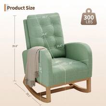Chaise Lounges - Green Fleece No Footrest - View 6