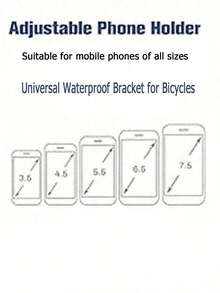 Universal Bicycle Phone Mount, Waterproof ABS Material, 360° Adjustable, Shockproof Dustproof Snowproof, Handlebar Clamp Design, Suitable For Outdoor Cycling And Motorcycle Riding - Black - View 5