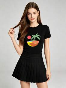 Women T-Shirts - 黑色 - 查看 8