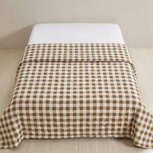 Brown Microfiber Summer Quilt, Lightweight 100% Polyester Bedding Comforter For Bedroom And Guest Room - Size 220X200CM Options - 棕色 - 查看 4