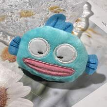 SANRIO 1pc Cute Blue Fish Plush Brooch, Funny Expression Cartoon Fish Pin, Kawaii Bag Backpack Decoration Accessory, Suitable For Women And Girls - Blue - View 7