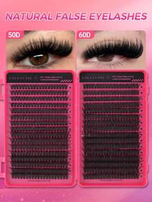 544/640PCS Fluffy Single Lash Clusters, Multi-Specification Large Capacity Cluster False Eyelashes, Thick And Natural Styles Available, Waterproof False Eyelash Set With Tools, Create Beautiful Makeup Effect - Multicolor - View 17