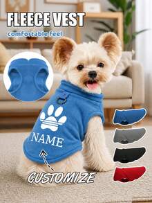 【客製化】個性化寵物衣服 貓狗背心 T-shirt 舒適可愛 熱轉印印花 狗爪風格 狗狗完美禮物 - 彩色 - 查看 3