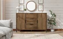 Sideboard With 2 Doors And 3 Shelves, Dark Oak - Dimensions 120x40x76cm - 深色橡木 - 查看 11