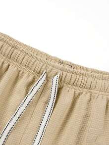 Men's Autumn/Winter Sports Sweatshirt & Sweatpants 2 Pieces Set, Casual Fashion Versatile Outfit - Khaki - View 9