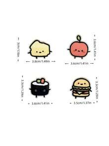 1/4pcs Cute Cartoon Food Memo Clips, Multi-Functional Sealing Clips, Kawaii Cheese Sushi Burger Apple Shaped Paper Clips, Document Organizer Snack Bag Sealer, Office School Stationery Decorative Gift - Multicolor - View 6