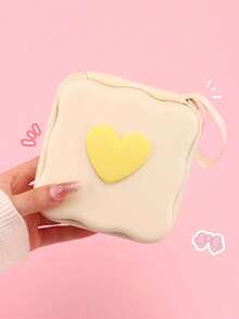 Portable Large Capacity Data Cable Storage Bag, Cute Heart-Shaped Candy Colored Zipper Storage Bag, Digital Accessory Storage Box, Anti Drop Zipper Bag, Can Store Data Cables/Headphones/Change/Keys/Small Documents/USB Drive/CCD Camera, Etc - View 15