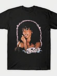 Camiseta Tyla Portrait, Idea de Regalo para las Fiestas, Camiseta Negra para Hombre, Imprescindible para Jóvenes - Negro - Ver 7