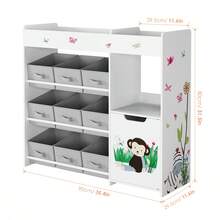 Estantería para juguetes, estante con 9 cajas de almacenamiento, organizador de juguetes, amplio espacio de almacenamiento, librería - Blanco - Ver 5