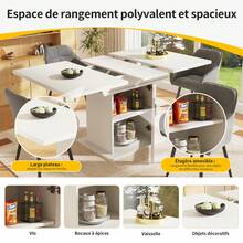 Mesa de Comedor Extensible - Espacio Ahorrado - Blanco - Ver 5