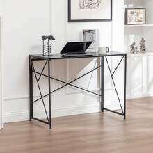 Natural Folding Desk - Perfect For Home Office - Black - View 11