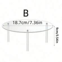 Support de gâteau rond décoratif pour table de desserts, présentoir en acrylique, support d'affichage transparent avec ornement en cristal pour anniversaire et mariage - Blanc - Voir 7