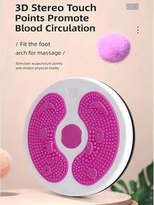 1PC Portable Waist Disc Set With Resistance Band, 3D Textured Foot Massage Plate To Stimulate Acupoints And Promote Blood Circulation, Suitable For Gym Or Home Fitness, Can Be Used For Pilates And Yoga, Home Fitness Waist , Waist Exercise Machine - Suitable For Foot Massage Exercise, Women's Weight Loss And Fitness, Weight Capacity Up To 100KG - Multicolor - View 2